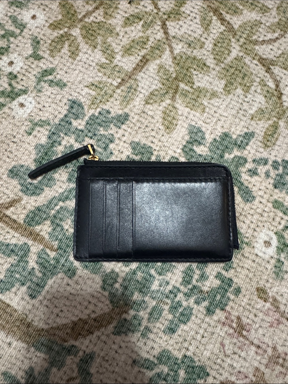 Madewell Classic Black Leather Card Holder with Zip